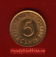 5 центов 2007 года Маврикия